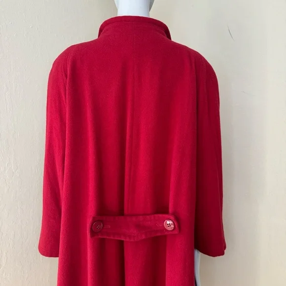 FLEURETTE Vintage 100% Camel Hair Red Swing Coat from I. Magnin